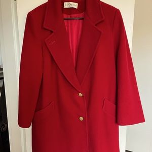Vintage red wool blend coat